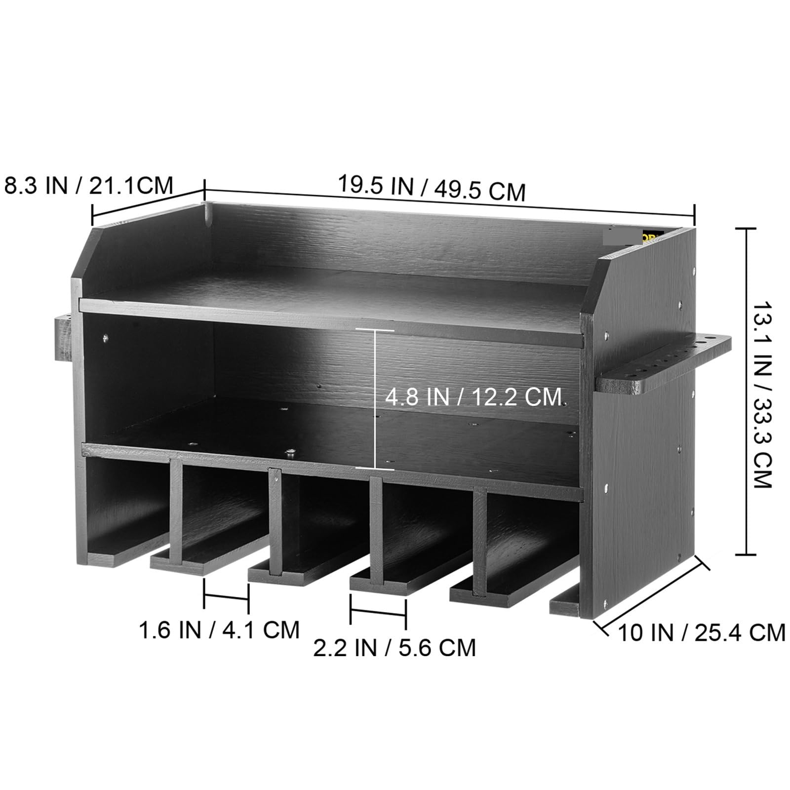 2/4-półka naścienna organizery narzędzi sprzętowych szafka 5/10 gniazd wiertarka udarowa stacja ładująca garaż uchwyt na elektronarzędzia(Wood 2-Shelf 5-Slot)
