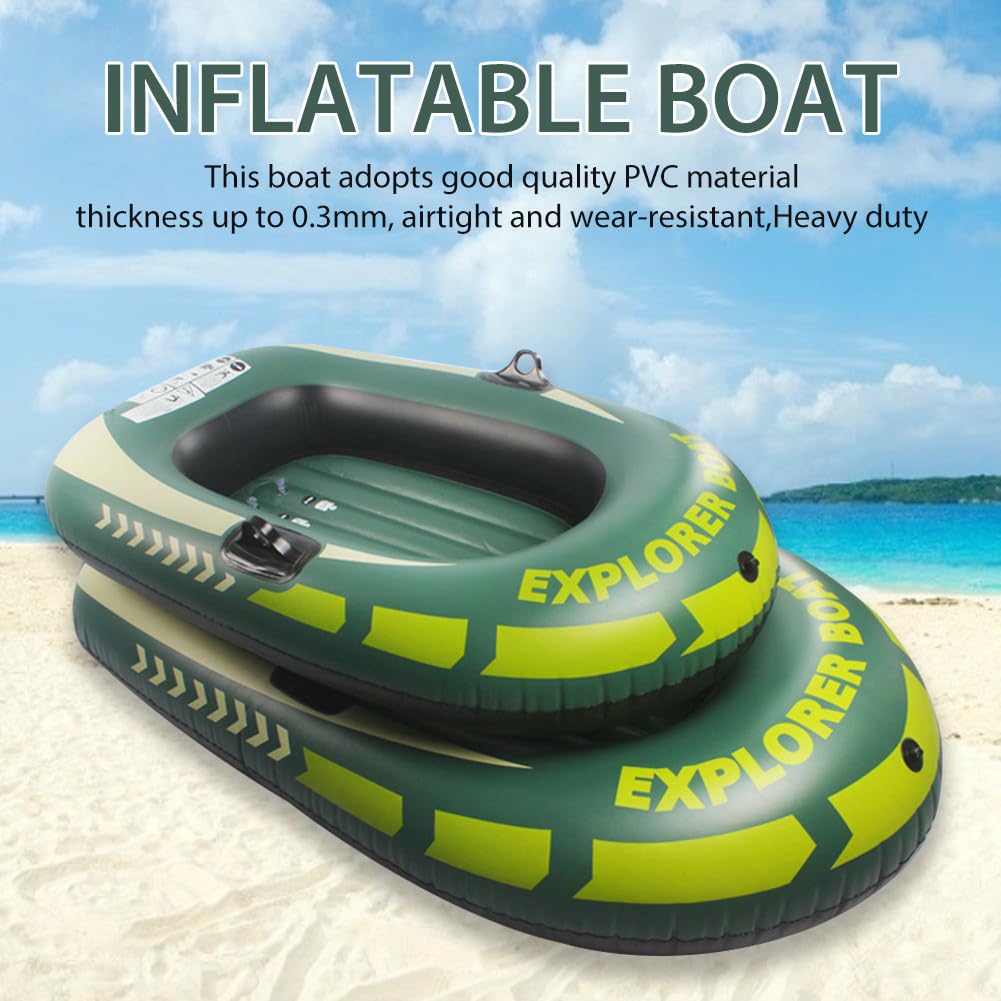 Inflatable Boat, 150x100cm Schlauchboote, 1 Personen Angelboot Aufblasbar Für Erwachsene, Kajak, Verdicktes Faltbares Tragbares Fischerboot Für Treibende Wassersportarten Im Freien, PVC
