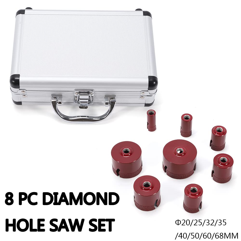 Juego de brocas para piedra, juego de brocas de diamante, 20 – 68 mm, brocas de granito M14 para corte en seco y húmedo para industria, trabajo de metales