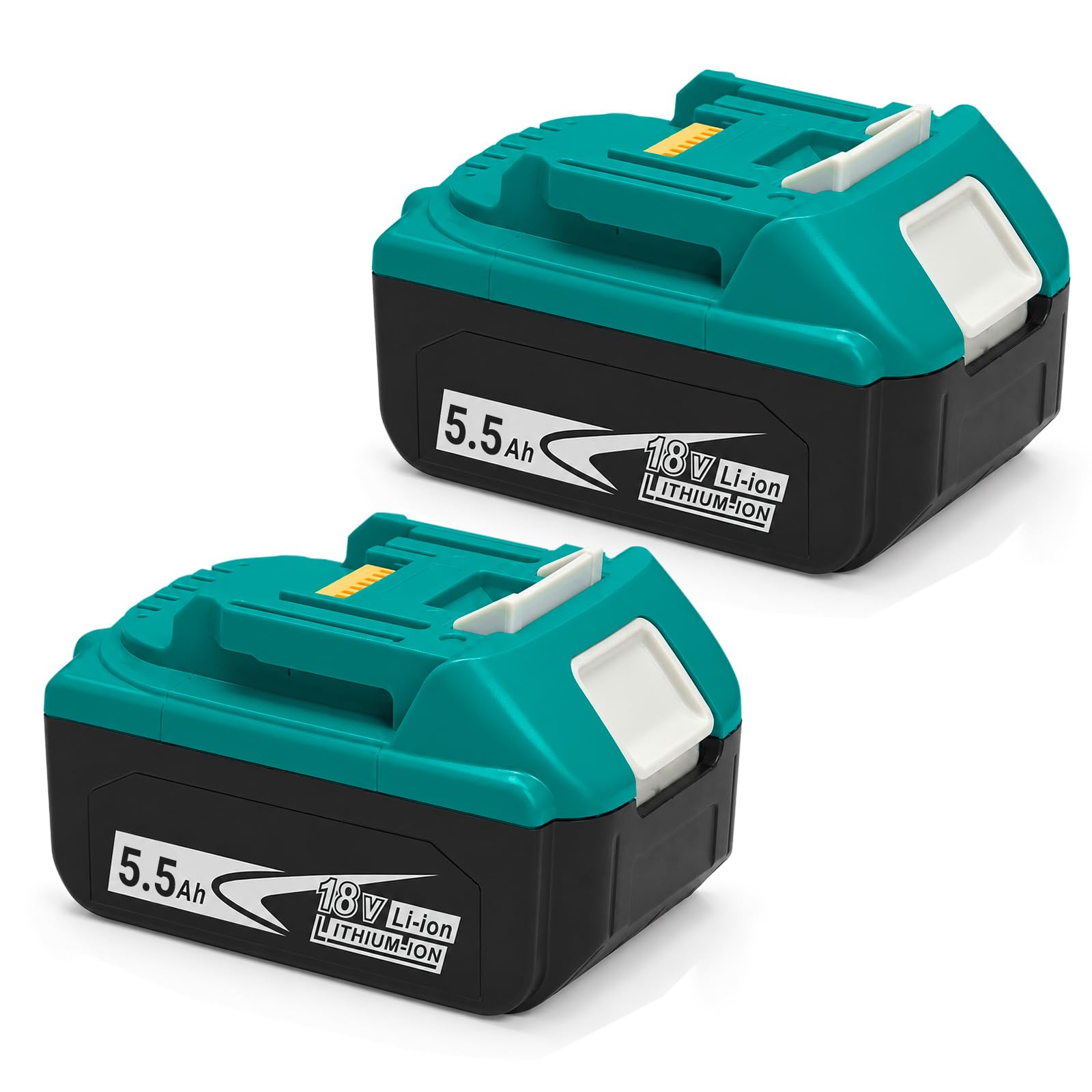 OHZHAO 2Pack Upgrade 5.5Ah Replacement 18V Battery, Long-Life 18V Tools Battery Compatible with Makita BL1850 BL1815 BL1830 BL1835 BL1840 Tools etc