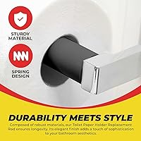 Vista 2 de Qualihome Rodillo de Reemplazo Universal de Portarrollos de Papel Higiénico con Resorte de Plástico (1, Negro.)