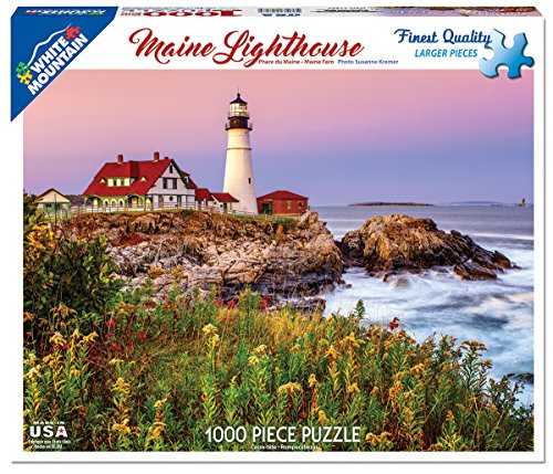 White Mountain Puzzles Maine Lighthouse - Rompecabezas de 1000 piezas | Piezas grandes, regalo para adultos y familia, 24"x30" pulgadas, atardecer miniatura 2