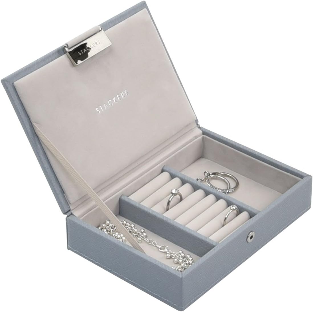 Stackers Dusky Blue Mini Jewellery Box Lid