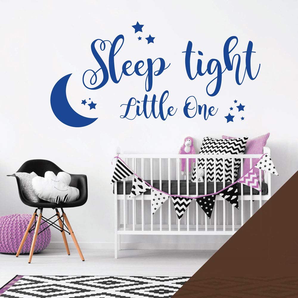 Sleep Tight Little One - Baby Nursery Wall Art Sticker [Medium] [Chocolate]
