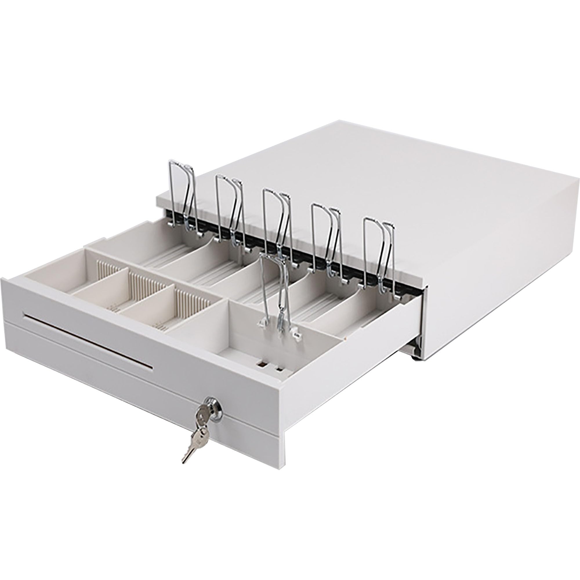 RONTENO Cash Box Metal Cash Register Drawer 3 Coin Money Storage