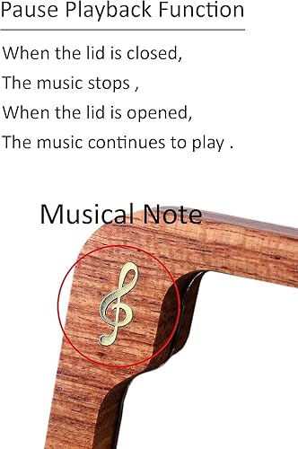 Miniatura 5 de Tonari No Totoro - Caja de música vintage para regalo de cumpleaños, día de San Valentín, Navidad (caja de palisandro con notas musicales)