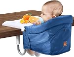 MTWML Hook On High Chair with Tray,Portable Baby High Chair That Attaches to Table,Clip On Fast Table High Chair for Babies and Toddlers.Baby Feeding Seat for Dining Table and Counter(Pure-Black)