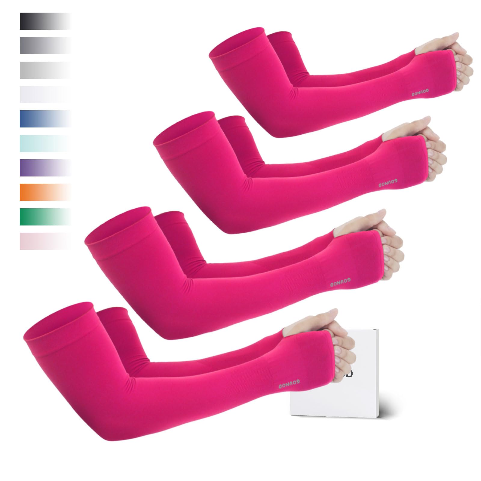 GOUNOD Sun Protection Cooling Arm Sleeves with Thumb Holes UPF 50+ UV