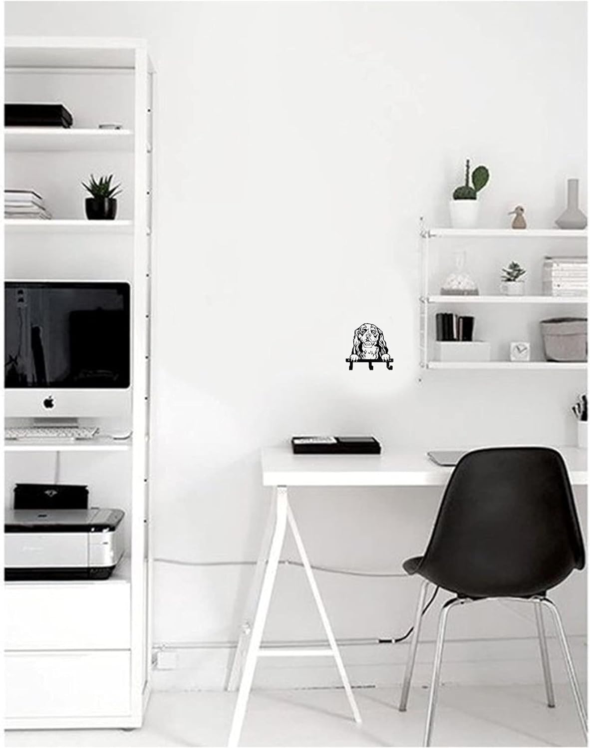 Cavalier King Charles Spaniel Silhouette Design Metal Wall Hook for Leash Keys Towel Kitchen Mudroom Bedroom Bathroom (Peekaboo)