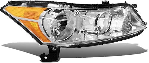 DNA Motoring OEM-HL-0003-L reemplazo de la faro del lado del conductor del estilo de fábrica cromado para 08-12 Accord Sedan