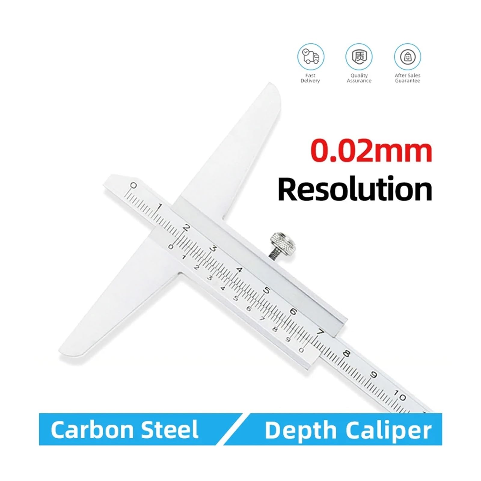 Micrómetro, Calibrador de profundidad, calibrador Vernier, calibradores metálicos, herramientas carpintería, herramienta medición calibre, medidores acero, 150 200 300mm(Depth Caliper 0-300)