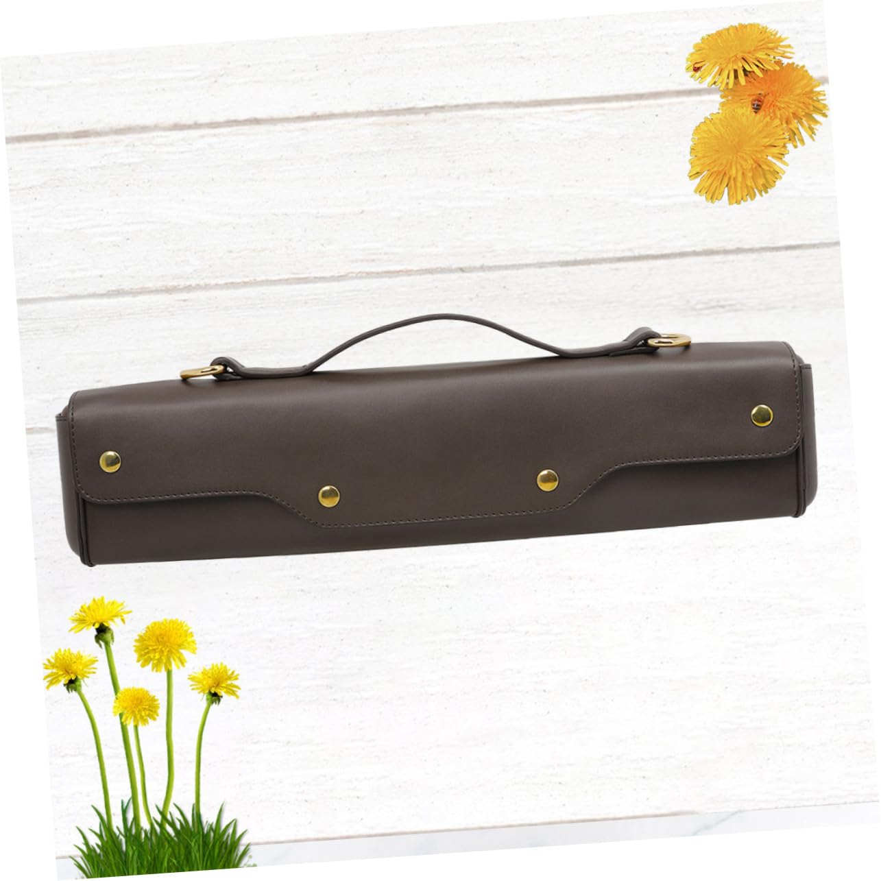 LIOOBO 1Pc Portable Flute Case Flute Carry Bag with Shoulder Strap Lightweight Woodwind Storage Box for Adults Stylish Synthetic Design Coffee Color