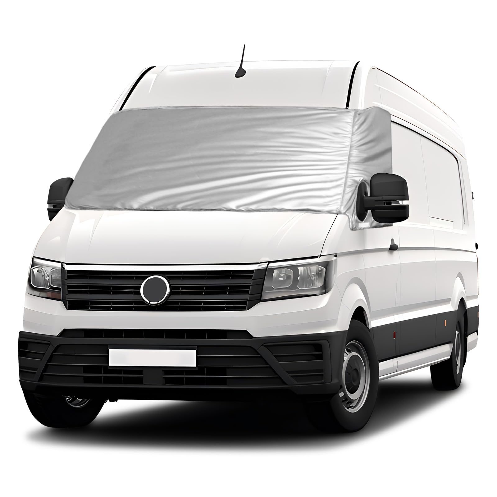 Cubierta de Parabrisas Térmico Externo Compatible con 2018-2023 VW Crafter Grand California, Parabrisas Delantero Cubierta Luxury de Plata para Protección contra Nieve, Hielo, Polvo y Sol