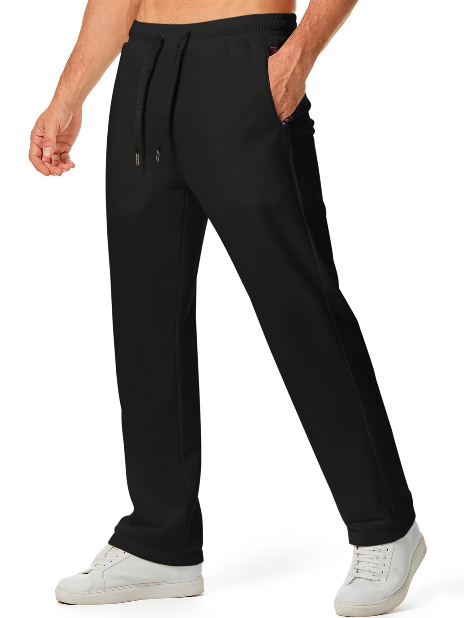 Meilicloth Yogahose Herren Jogginghose Sweatpants Lang Herren Sporthose Freizeithose Klassische Trainingshose Atmungsaktiv Weich mit Taschen