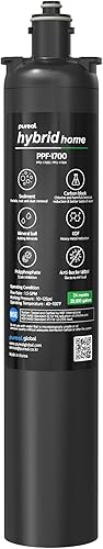Pureal Hybrid Home PPF-1700 - Filtro de repuesto de bloque de carbono de 17 pulgadas, 20000 galones, sedimento mineral KDF polifosfato, NSFANSI 42 y