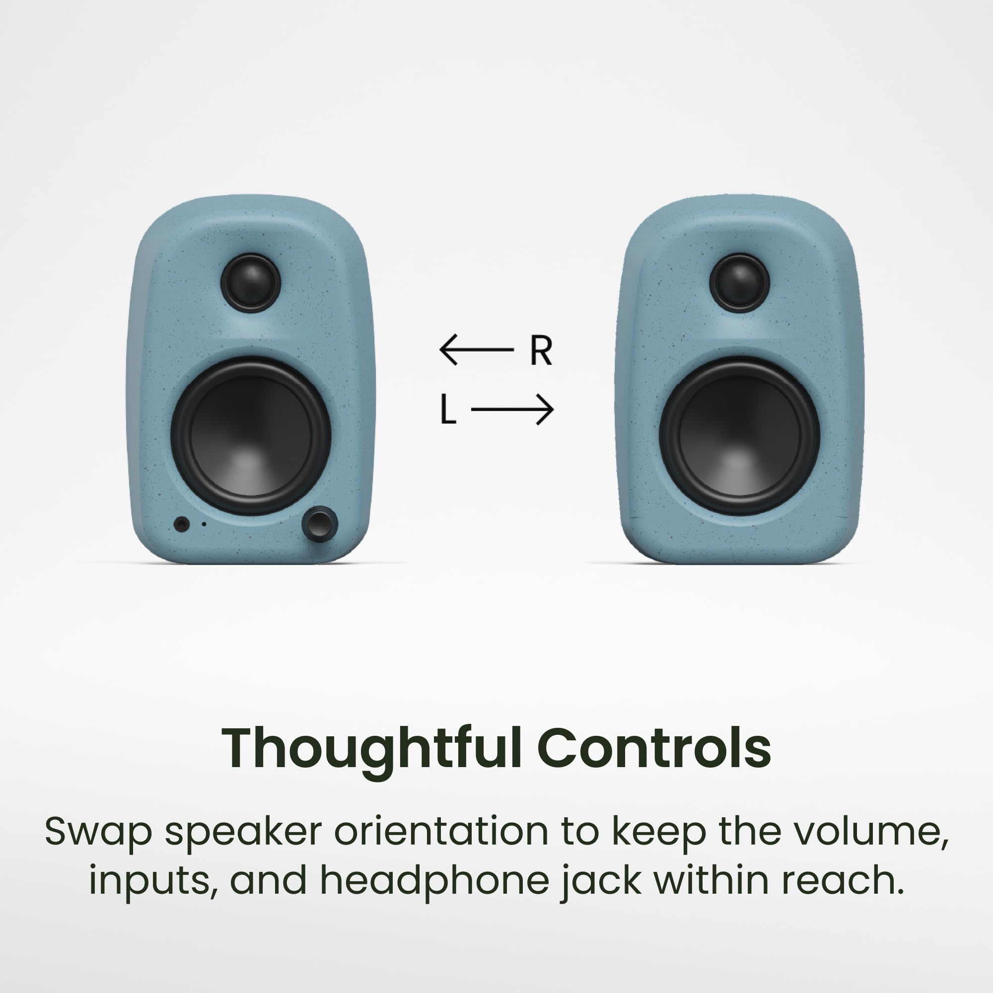 Kanto UKI 100 W Altavoces de ordenador de escritorio activo con Bluetooth y USB-C | Inteligente Sub Integración | Auriculares fuera | Par | Onyx