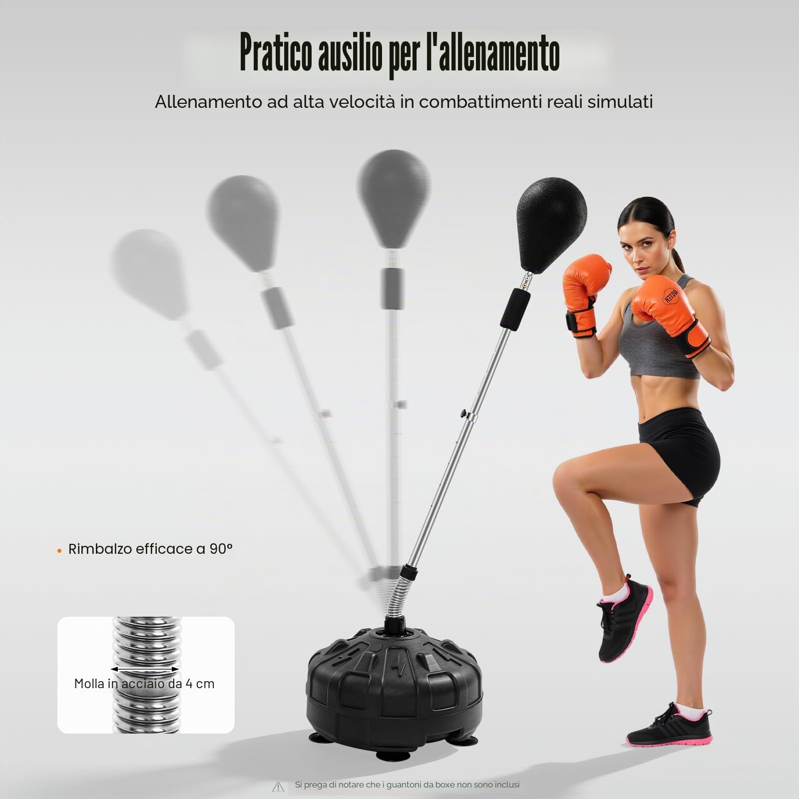 Punching ball con supporto, regolabile in altezza, sacco da boxe per ragazzi e adulti, per allenamento, antistress