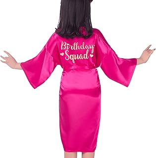 Kids Birthday Squad Girl Queen Robes Soft Satin Pure...