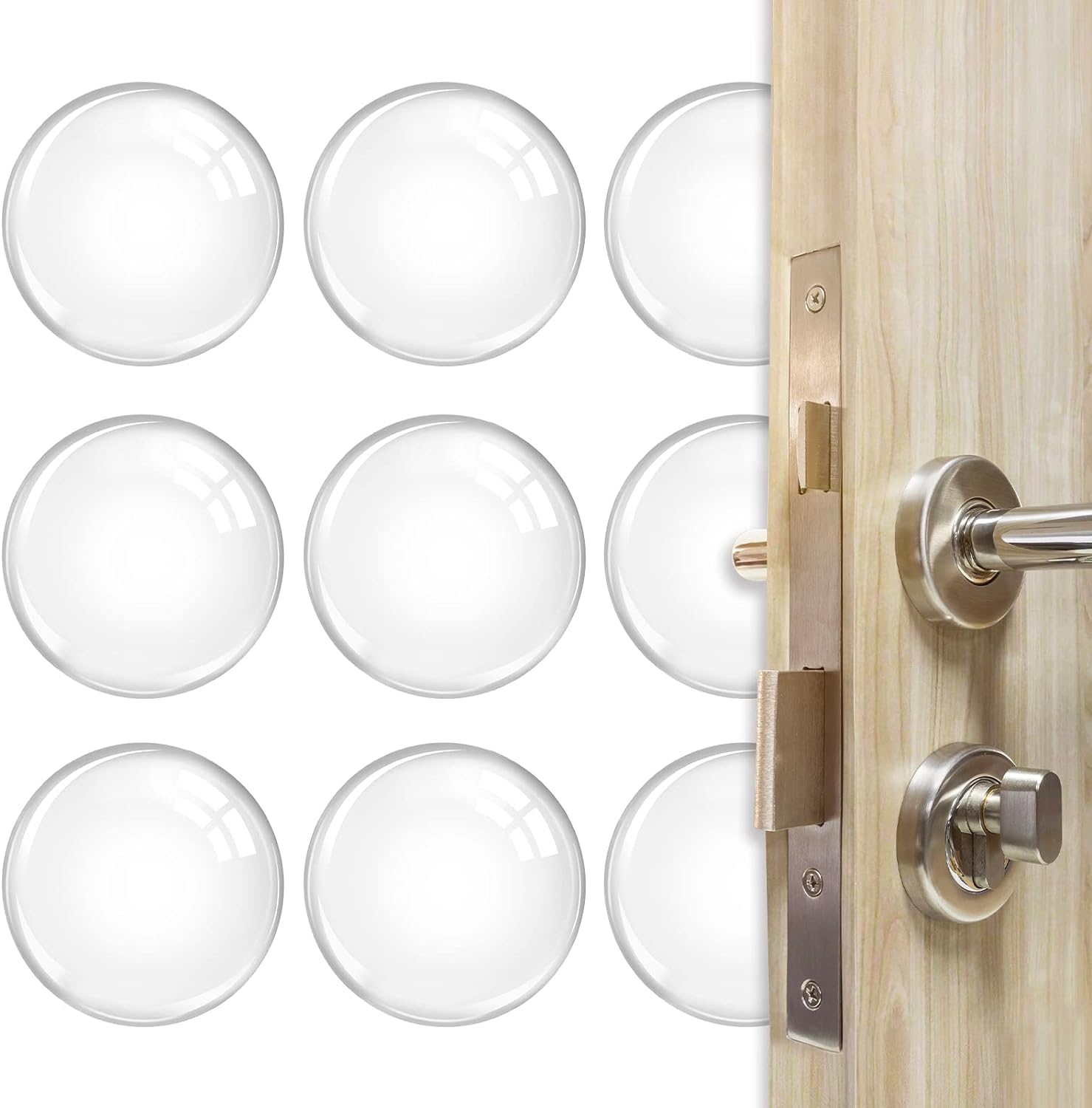 Cazuela Door Stoppers Wall Protector Rubber Clear Self Adhesive Round Bumper from Door Handle Knobs Door Stop Guard Shield Stick on Fridge Cabinet Corner Furniture (Transparent) (300 PCS) (B0CK6PX1LQ) Amazon Price History, Amazon Price Tracker