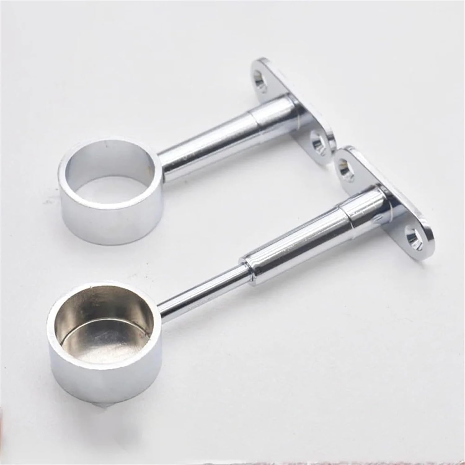 Closet Rod Brackets 10Pcs Round Chrome Centre Support Bracket for Wardrobe Rail Rod Socket 25mm for Closet Bathroom(A)