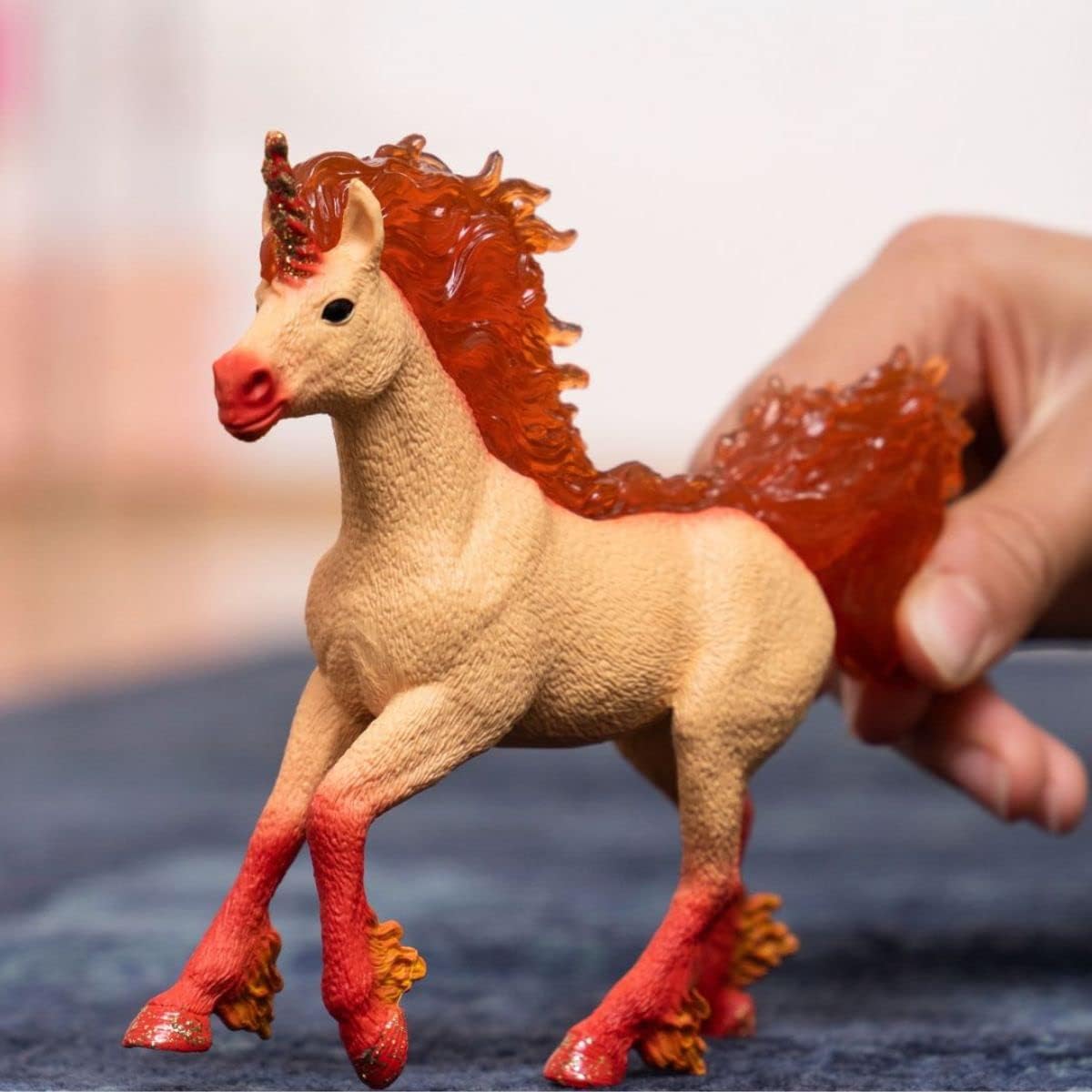 Schleich Bayala - Elementa Fire Unicorn Stallion Toy - Cute Fantasy Horse Toys for Girls and Boys - Mythical Creature Figures - Fun Fairy Animals for Play - Pretty Unicorn Figurines for Kids Ages 5+