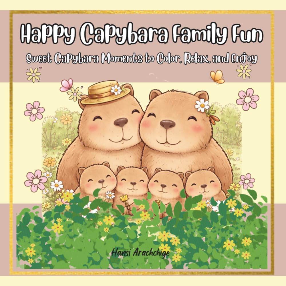 Happy Capybara Family Fun: Sweet Capybara Moments to Color, Relax, and Enjoy