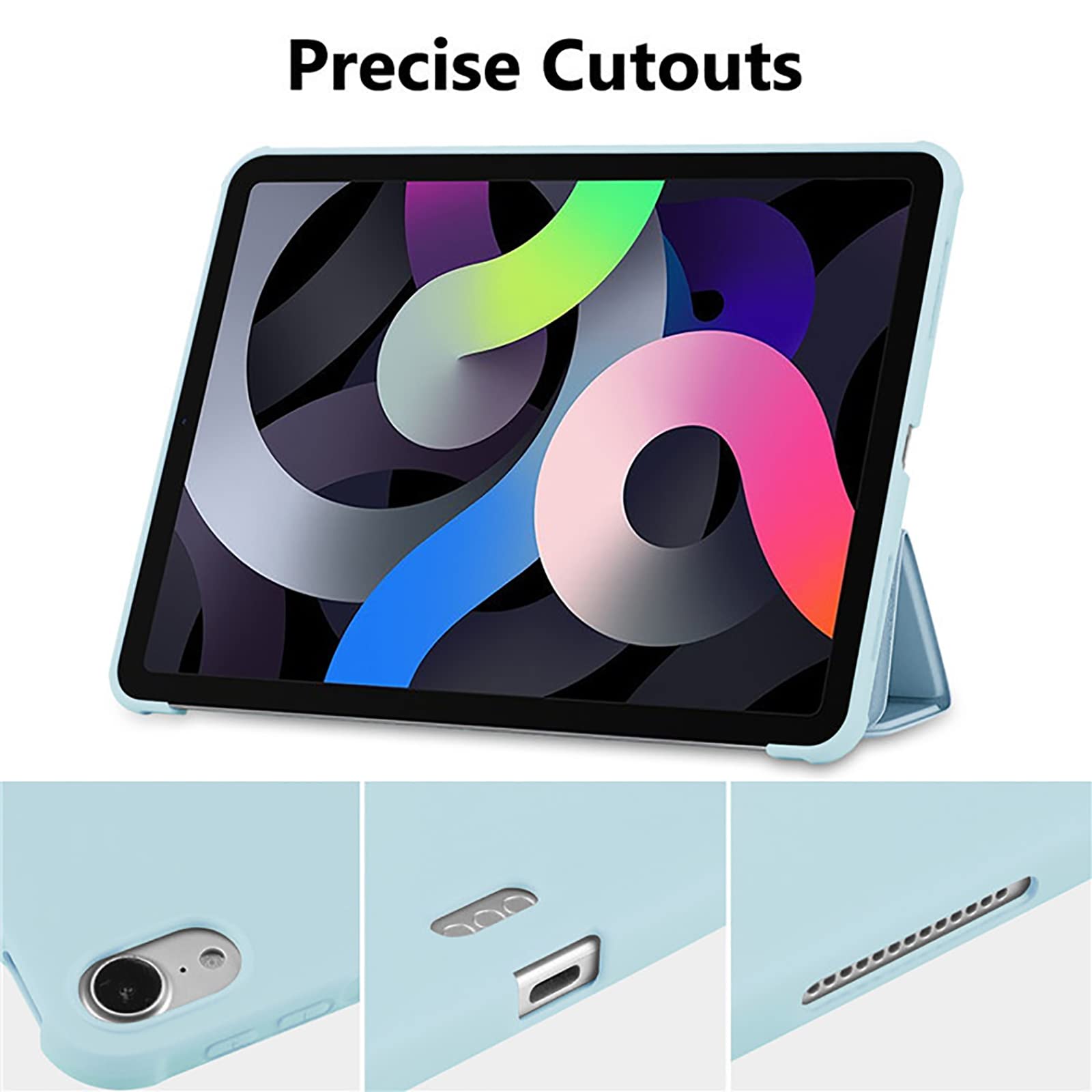 Etui kompatybilne z Pad Mini 6 2021 (8,3 cala) i (10,9 cala) air5 2022/air4 2020, potrójnie rozkładane etui z twardą tylną obudową odporną na wstrząsy osłoną, zielone 2, air5 2022(10,9)