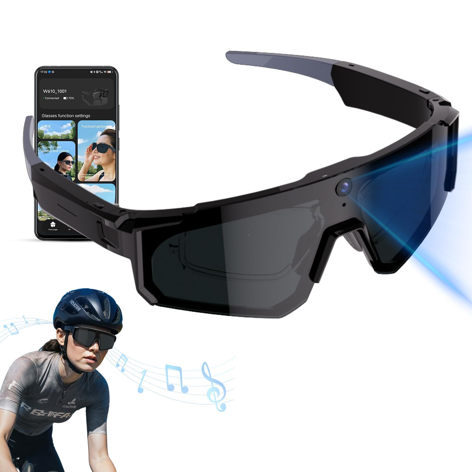 2026 Occhiali Smart con Videocamera AI 4K con stabilizzazione | con Bluetooth, controllo vocale, riconoscimento oggetti, occhiali polarizzati ChatGPT