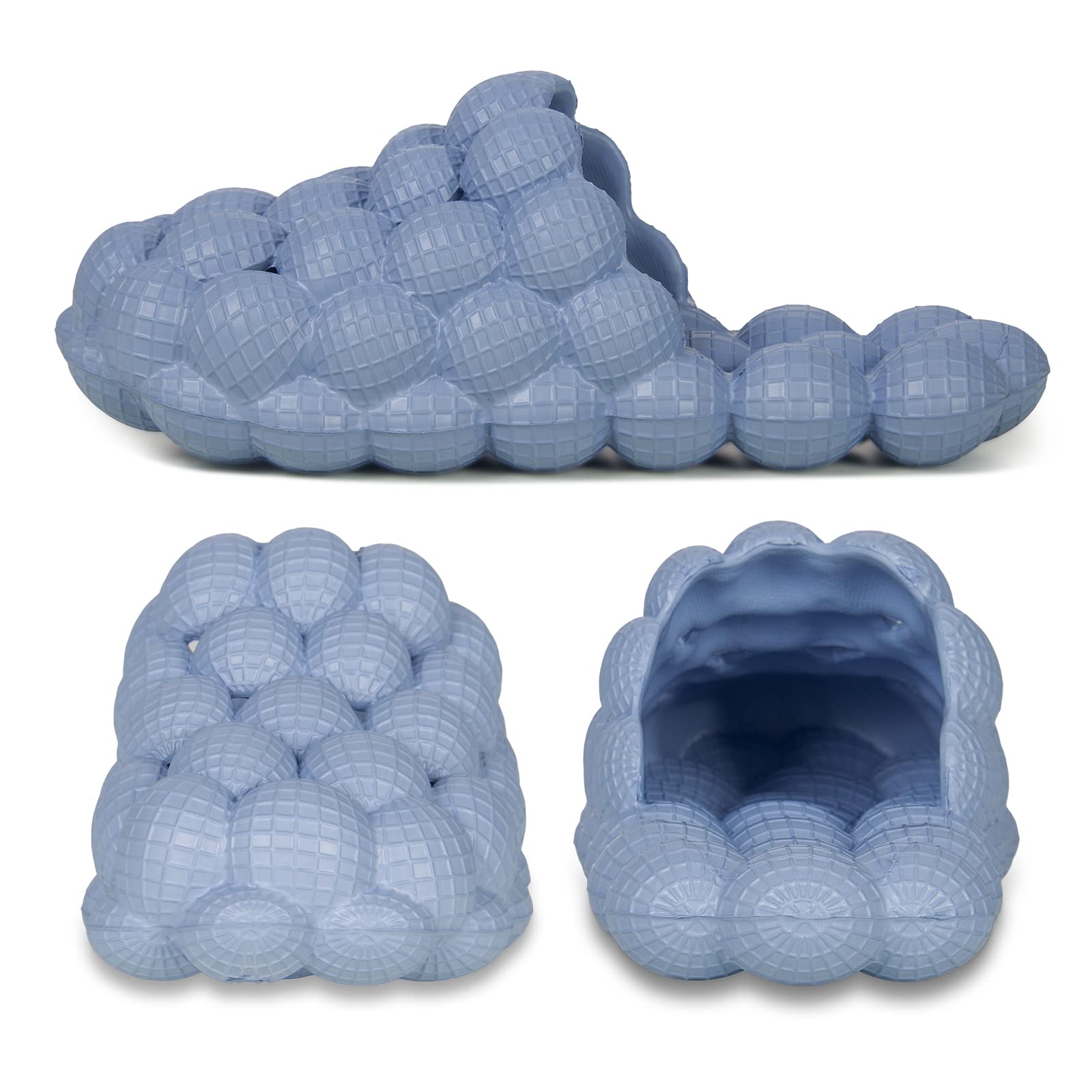 (41/42)Jaeynow Massage Bubble Slippers Slides Women,Funny Lychee Spa Slippers for Men Indoor and Outdoor Non-Slip Bath Shower Shoes Bedroom House Gym Basketball Slides Sandals(Blue 47/48)