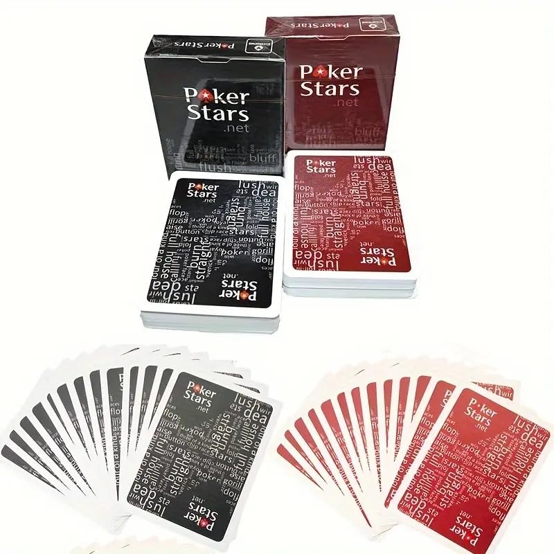 Poker Stars Plastic Playing Cards 100%, Standard Index, Poker Cards, Premium Playing Cards, Black & Red, 2 Deck Set
