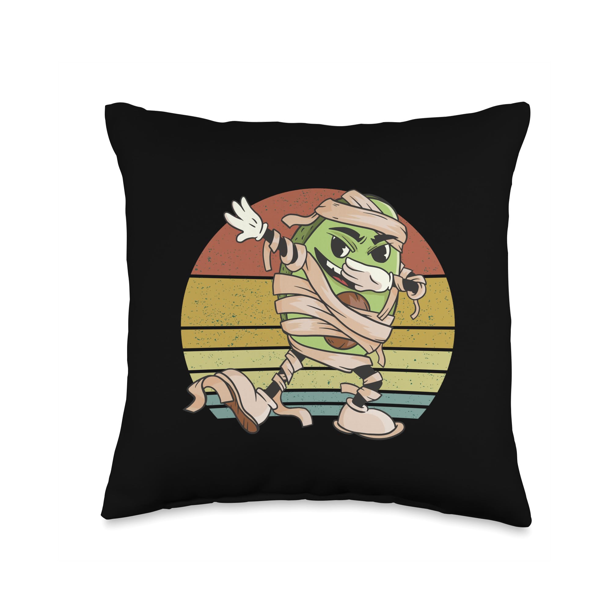 Halloween 2023 Groovy Dabbing Avocado Boo Boo Cado Dabbing Halloween Boo Crew Shirts Spooky Avocado Mummy Throw Pillow, 16x16, Multicolor