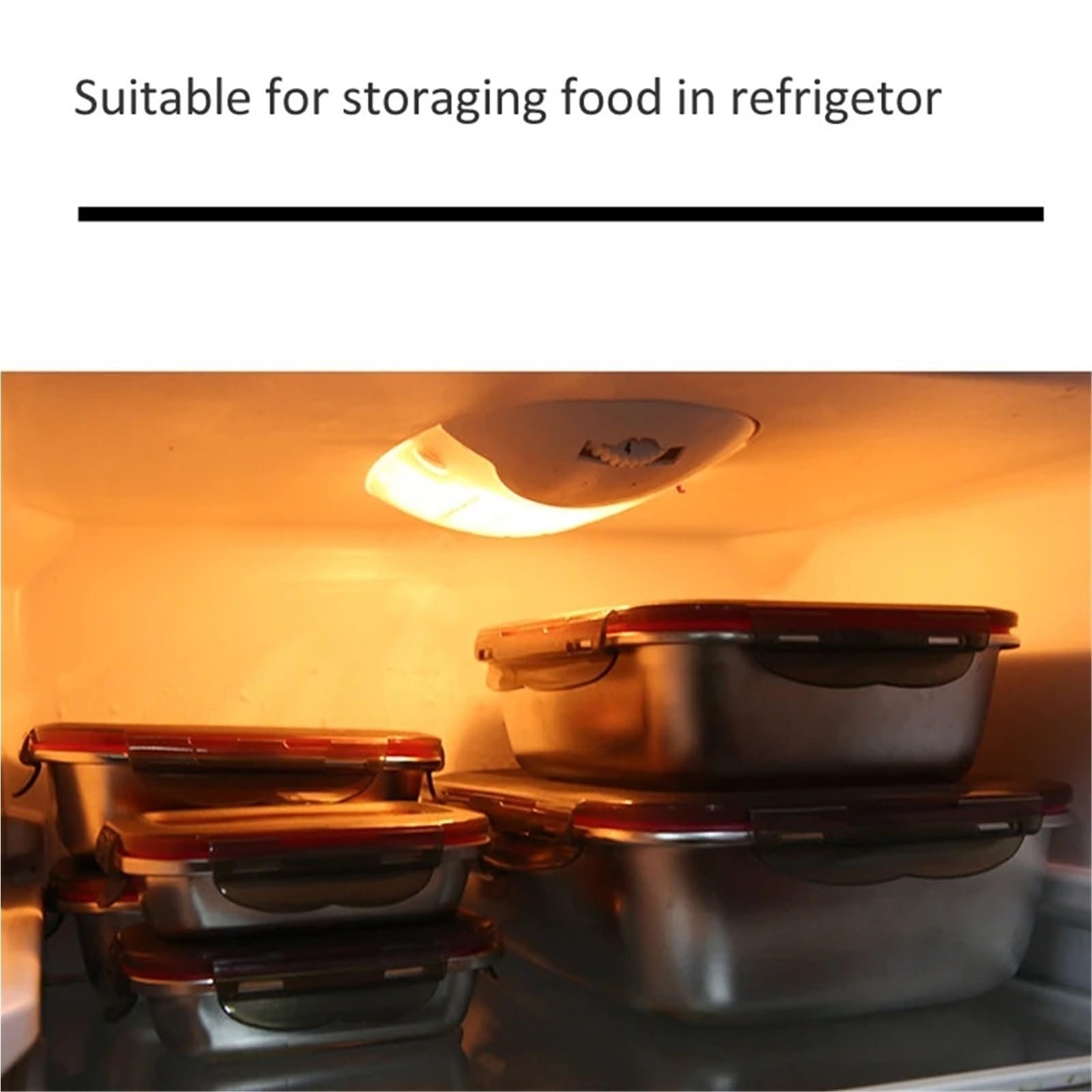 Contenitori per alimenti in acciaio inossidabile 1 contenitore for il pranzo in acciaio inossidabile, sigillato e a prova di perdite, for alimenti portatile, for sottaceti, for da frigorifero(2900ml)