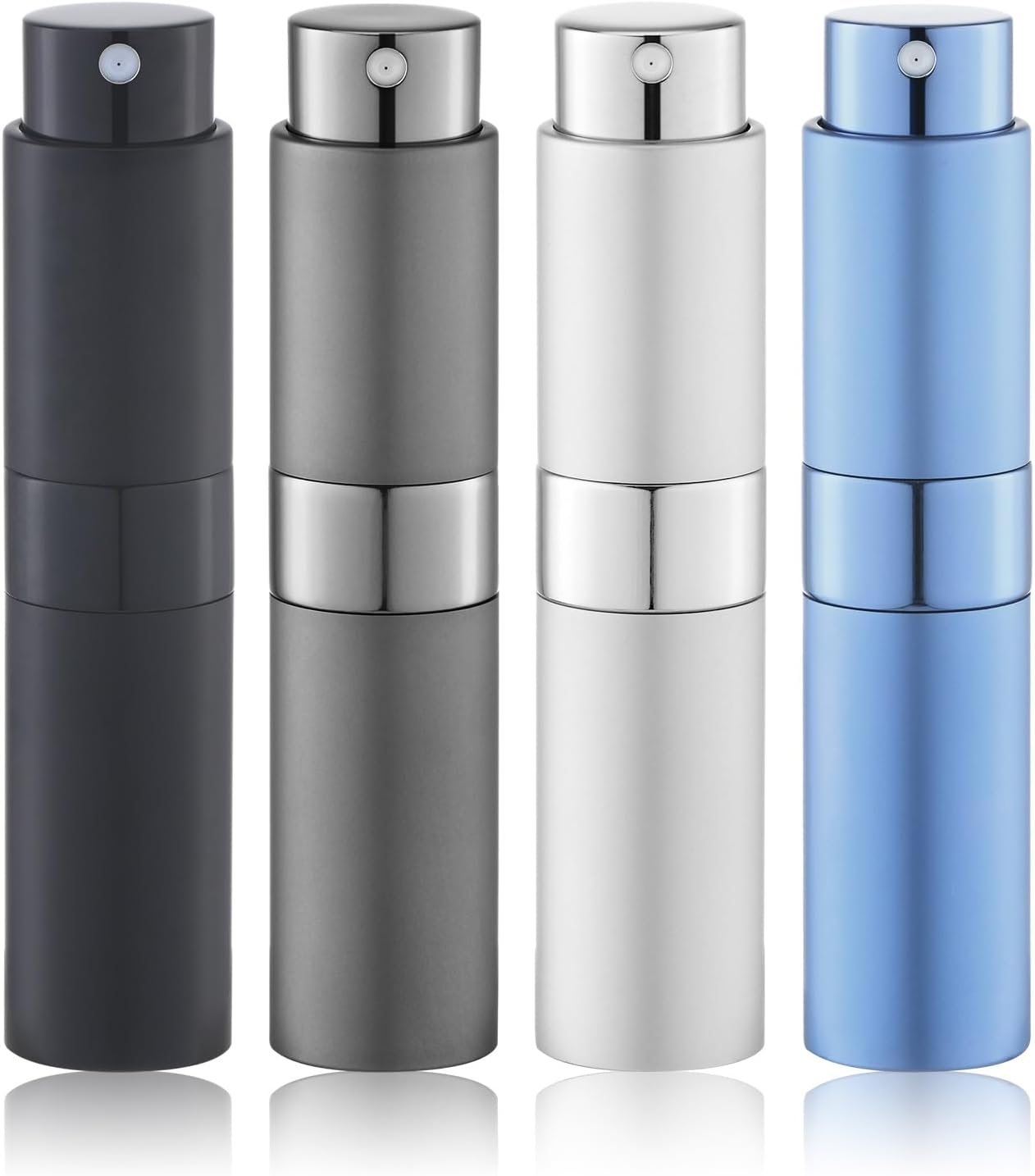 Product image of Travel Perfume Bottle Refillable - Cologne Spray Atomizer Mini - Small Travel Size Empty Sprayer for Refill Sample Container - Portable Fragrance Decant Dispenser for Women Men 8ml 4PCS Grey