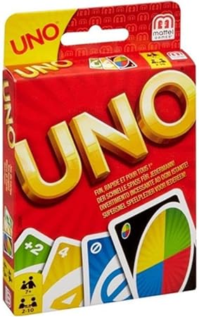 UNO - Classic Colour & Number Matching Card Game - 112 Cards - Customizable & Erasable Wild - Special Action Cards Included - Gift for Kids 7+, W2087