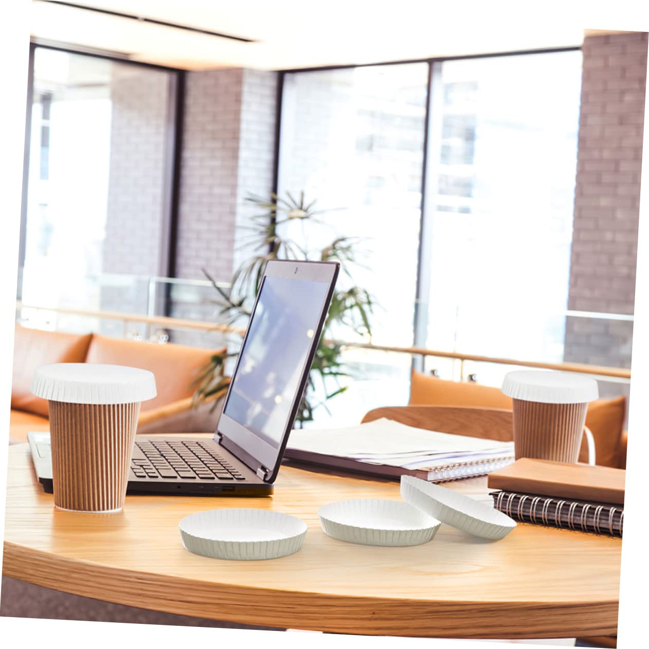 FOMIYES Paper Cup Lids 150pcs Cup Covers for Drinks Disposable Stackable Easy-clean Lid for Bars Ktvs