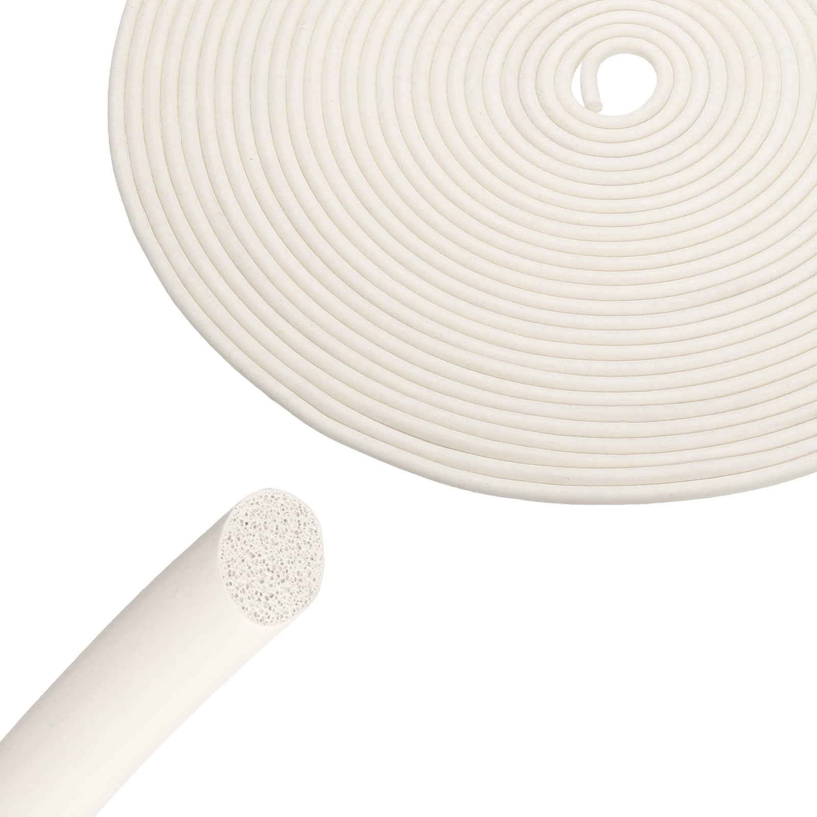 sourcing map Backer Rod, 5mm x 30m Silicone Rubber Foam Caulk Saver, Weather Strip Seal for Sealing Concrete Gaps, Expansion Joints, Crack Filling, Doors, Windows, White โ image 1