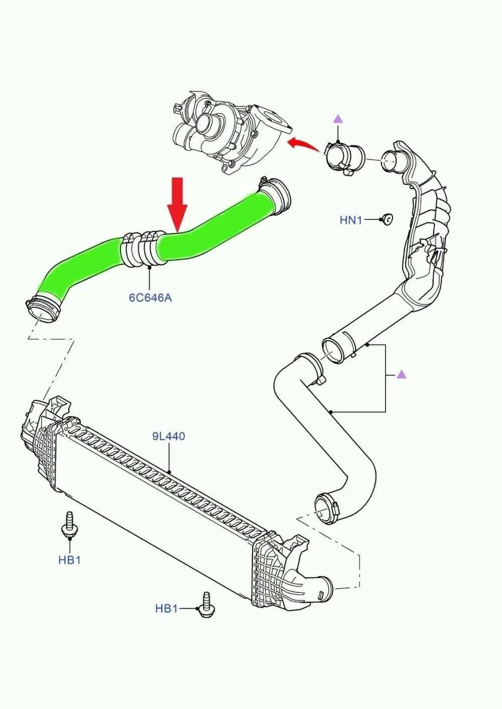Manguera De Turbo Intercooler para F&ORD S-MAX 2.0 Tdci para Mondeo Mk4 7g916k683aa Manguera Turbo