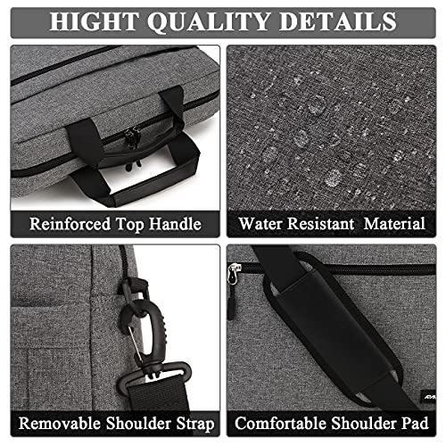 Ravuo Laptop Bag For Men, Water Resistant 15.6Inch Laptop Messenger Shoulder Bag Business Satchel Briefcase With Adjustable Shoulder Strap Grey #TOP2