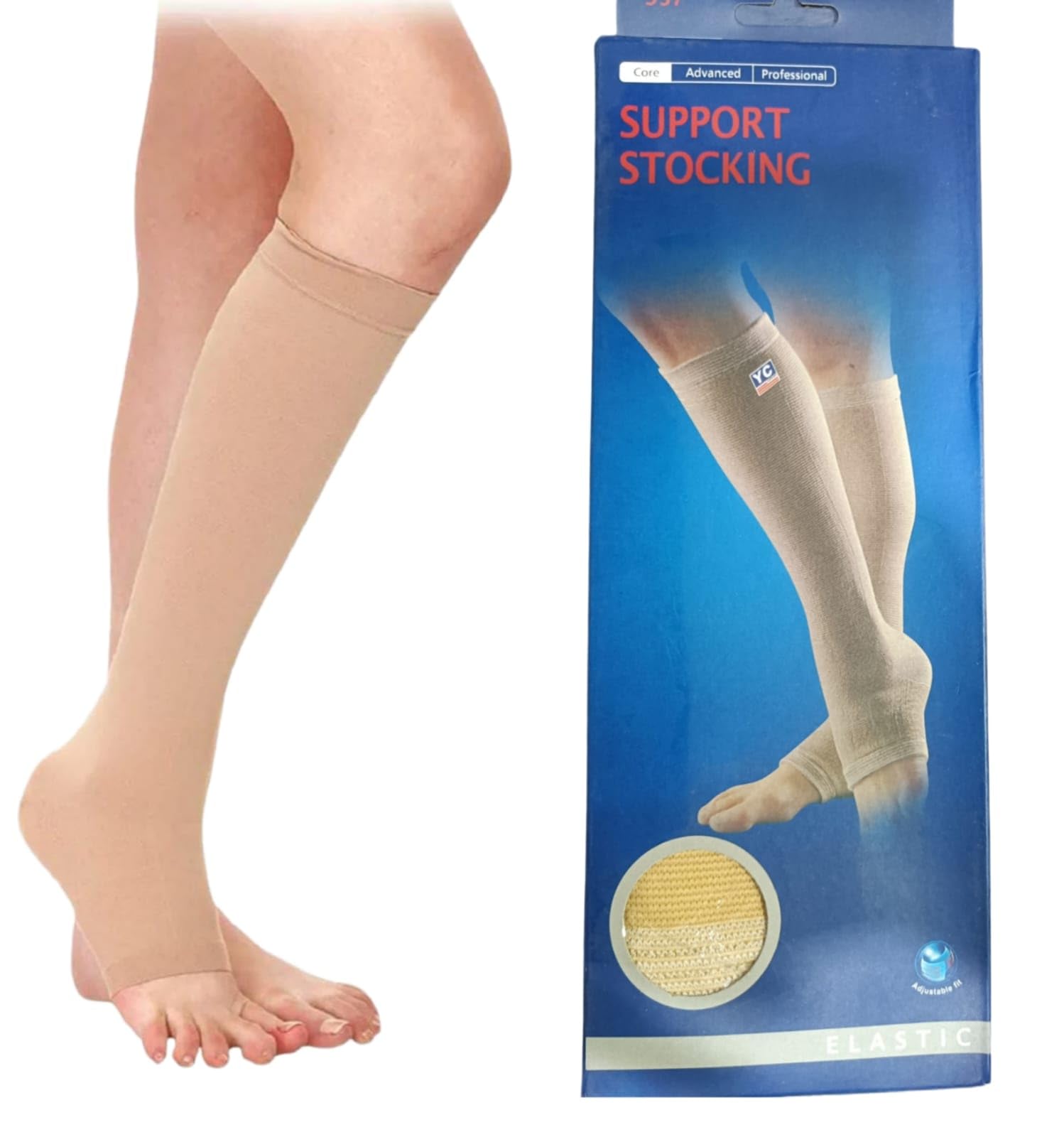 TE TULSI ENTERPRISES Compression Stockings for Varicose Veins Leg Support for Swollen Aching Sore Legs Edema & Pain Relief for Men & Women (Beige Color - Pack Of Single)-image-38