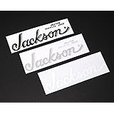 3PCS Suitable For Jackson Logo Transfer Decals - 10.5cm UV Stickers - Guitar Headstock - Black/Silver/White