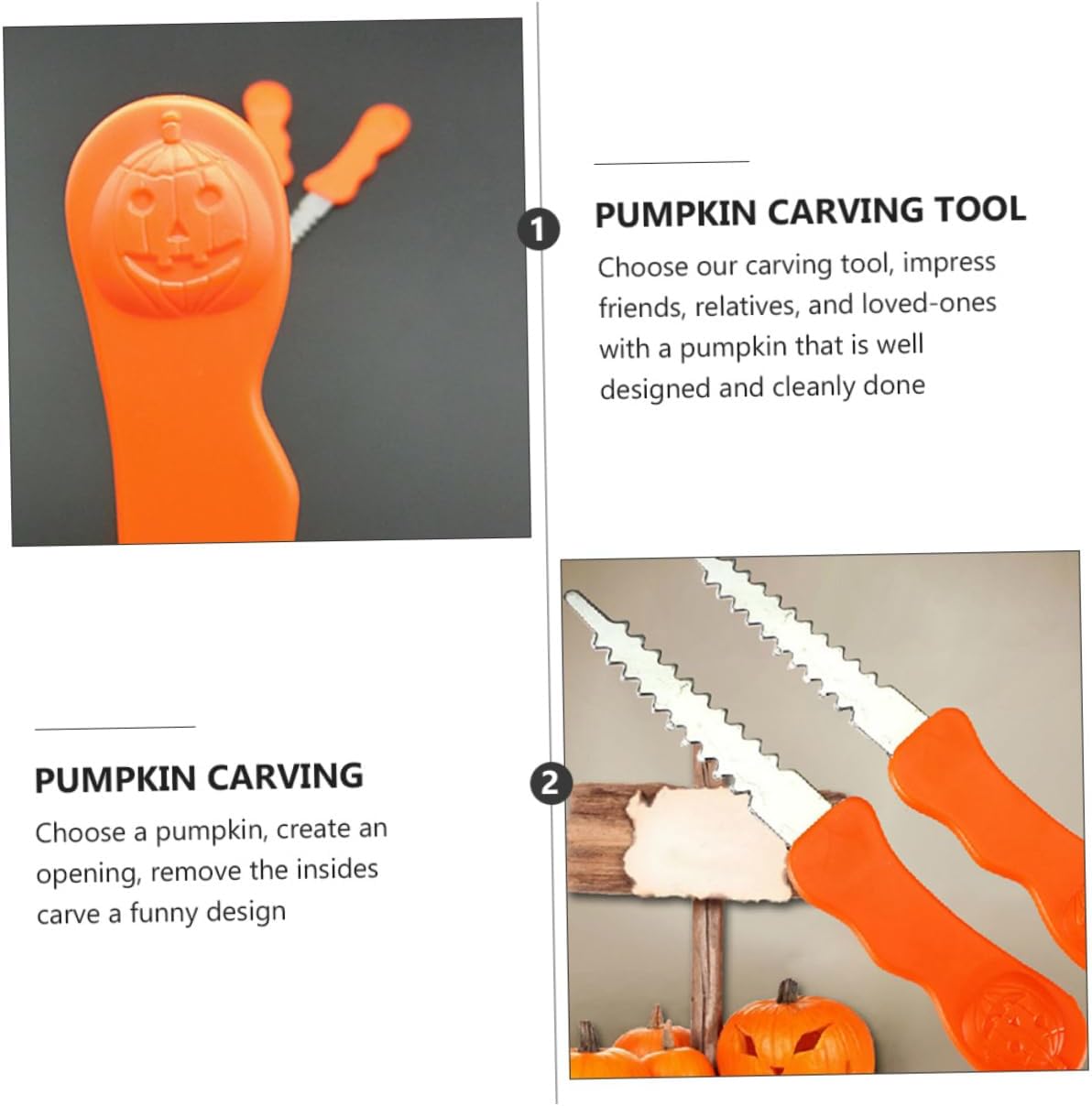 ABOOFAN 2pcs Halloween Pumpkin Carving Tool Stainless Steel Sculpting Tool for and Easy Pumpkin Carving Compact Design for Family Fun for Halloween Decorations
