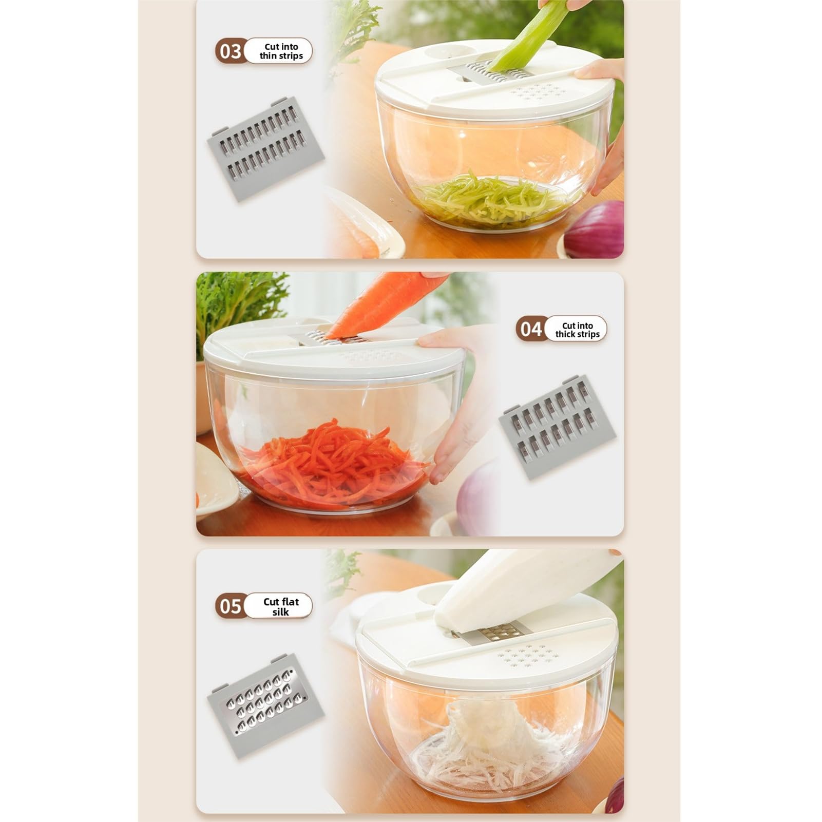 Diyeeni Ensaladera Exprimidor de Ensaladas con 5 Cuchillas, 4500ml para