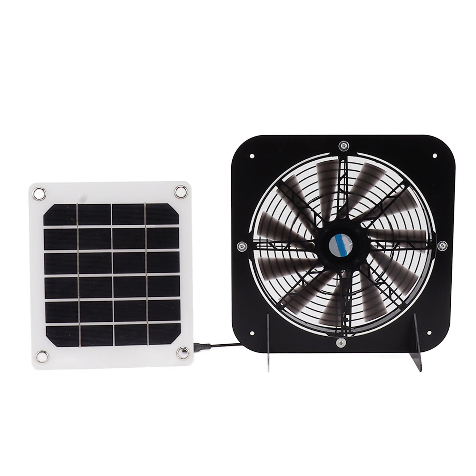 Buachois Ventilador Solar de 13,5 Pulgadas, Extractores Eléctricos con Panel Solar de 100 W, Ventilador de Escape Solar para Cobertizo Exterior, Caseta para Perros, Gallineros, Invernaderos