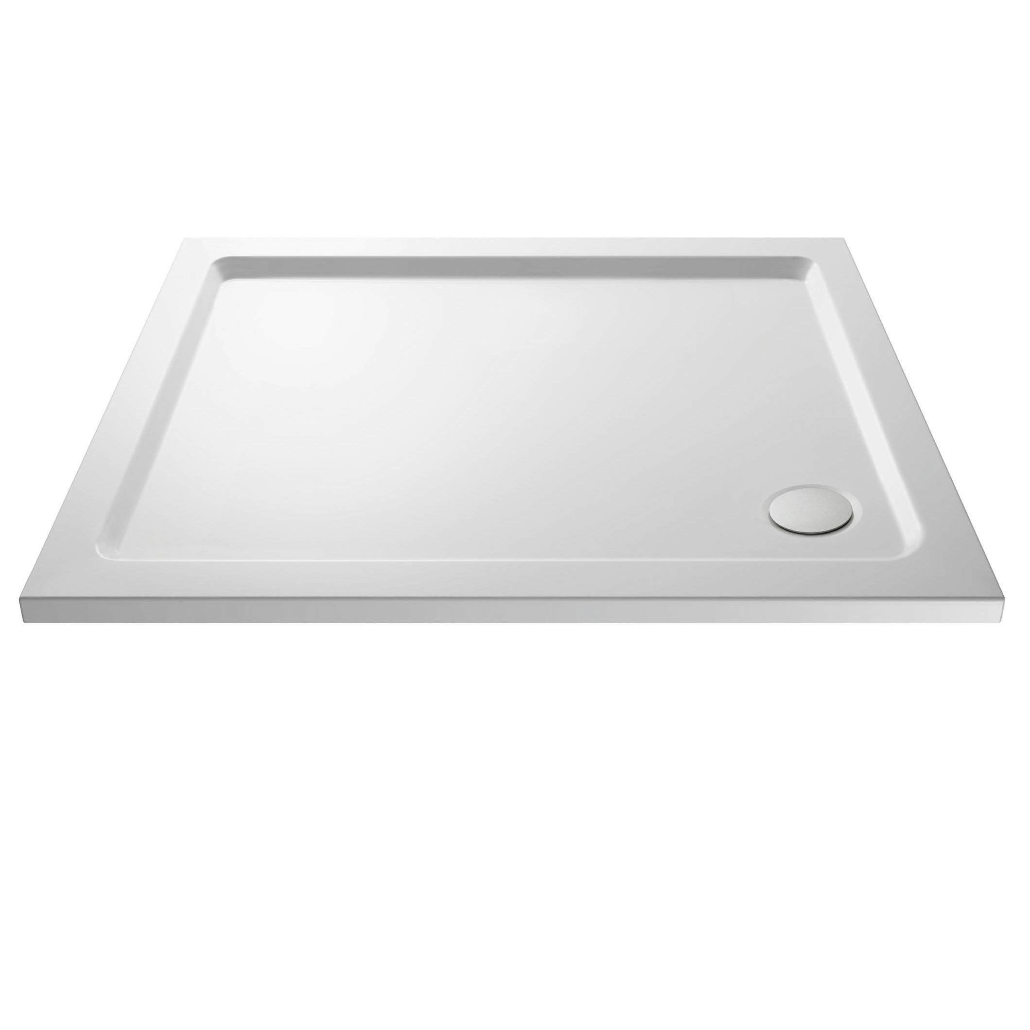 Veebath White Square Shower Tray 900X700mm Stone Resin Tray For Shower Enclosure Bathroom