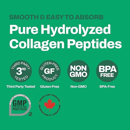 Miniatura 6 de Polvo de péptidos de colágeno – 0.35 oz de colágeno hidrolizado por porción – Sin sabor, alimentado con pasto, apto para dieta cetogénica, para