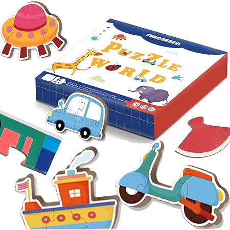 Amazon Corper Toys ジグソーパズル 絵合わせパズル パズル はめ絵 型はめパズル 乗り物パズル 車シリーズ 色認識 男の子 女の子 おもちゃ カラフル クリスマス プレゼント ジグソーパズル おもちゃ