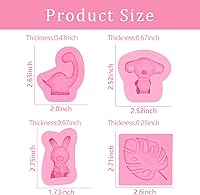 Vista 6 de Moldes de fondant de animales, moldes de chocolate de conejo de león, moldes de silicona de dinosaurio de jirafa, elefante, dinosaurio, moldes