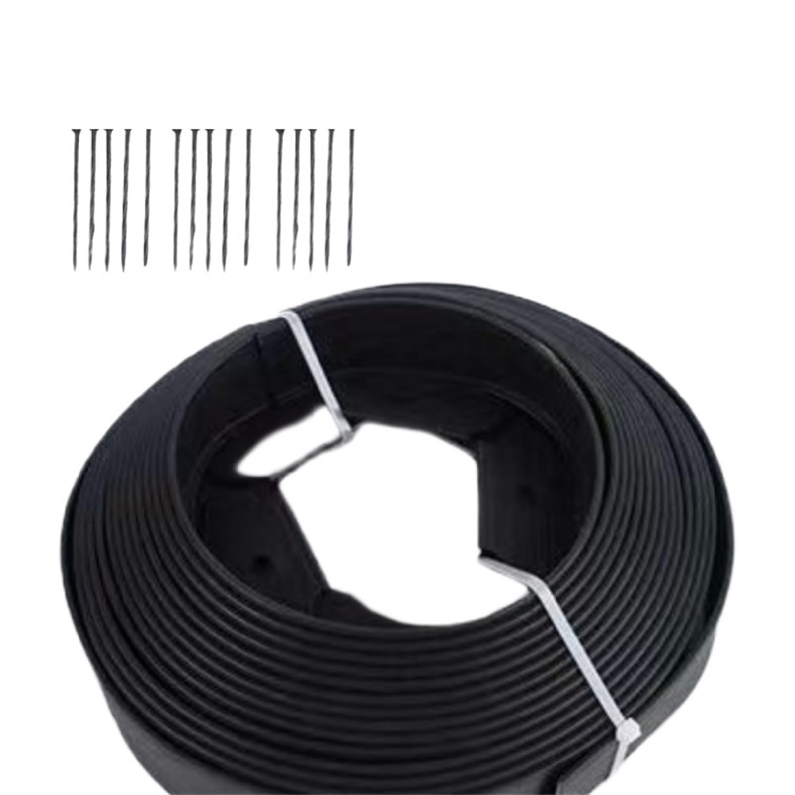 Bordura de Jardín de Plástico 5/10M Fixed Garden Barrier Lawn Plastic Edging Border Landscape Edge Kit with Anchoring Spikes(5cm x 5m Black)