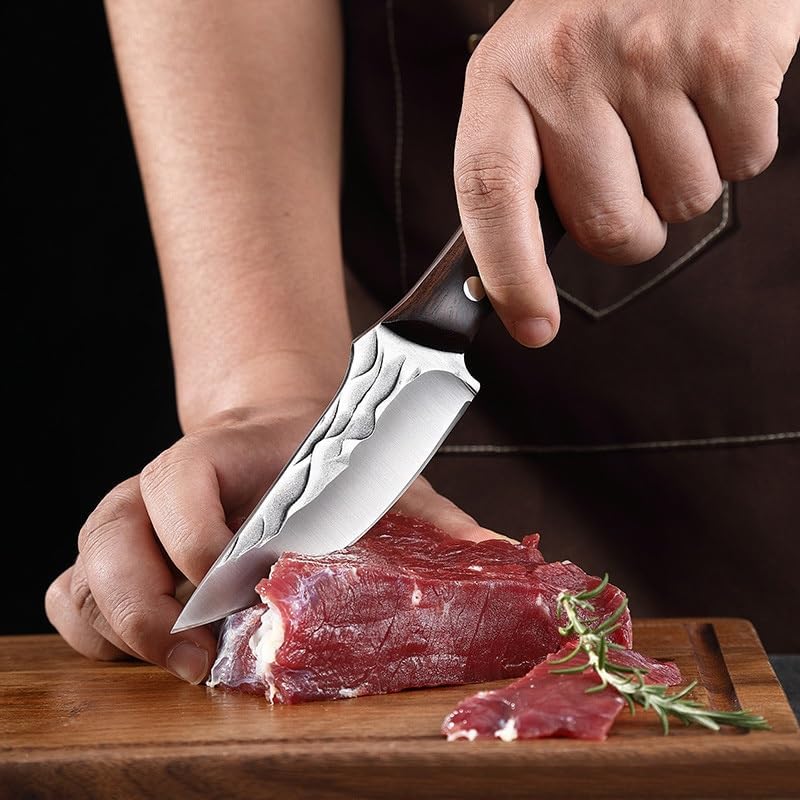 Meat Cleaver,Cleaver Knife Meat Slicing Knife Sharp Knife For Kitchen Knife 5cr15 Stainless Steel Meat Cleaver Fruit Butcher Camping Knife With Cover, LAMAJIGA5844