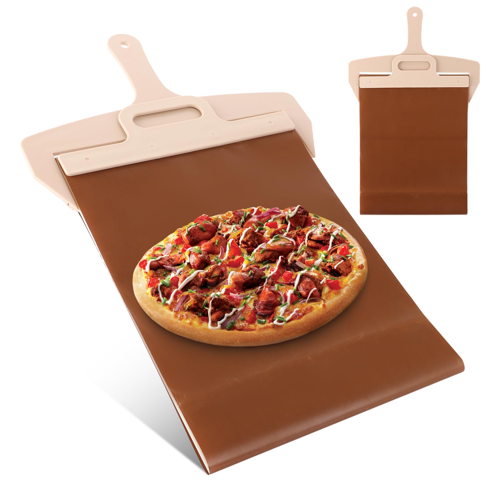 2 pala per pizza 58 x 30 cm, con manico e panno da forno, pala per pizza scorrevole, per pizza con rivestimento antiaderente